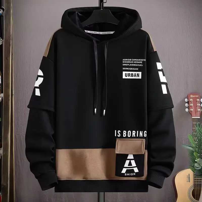 Autumn hot selling mens hoodies cool long sleeved black hoodies high-quality Harajuku street mens clothing sports tops W250207