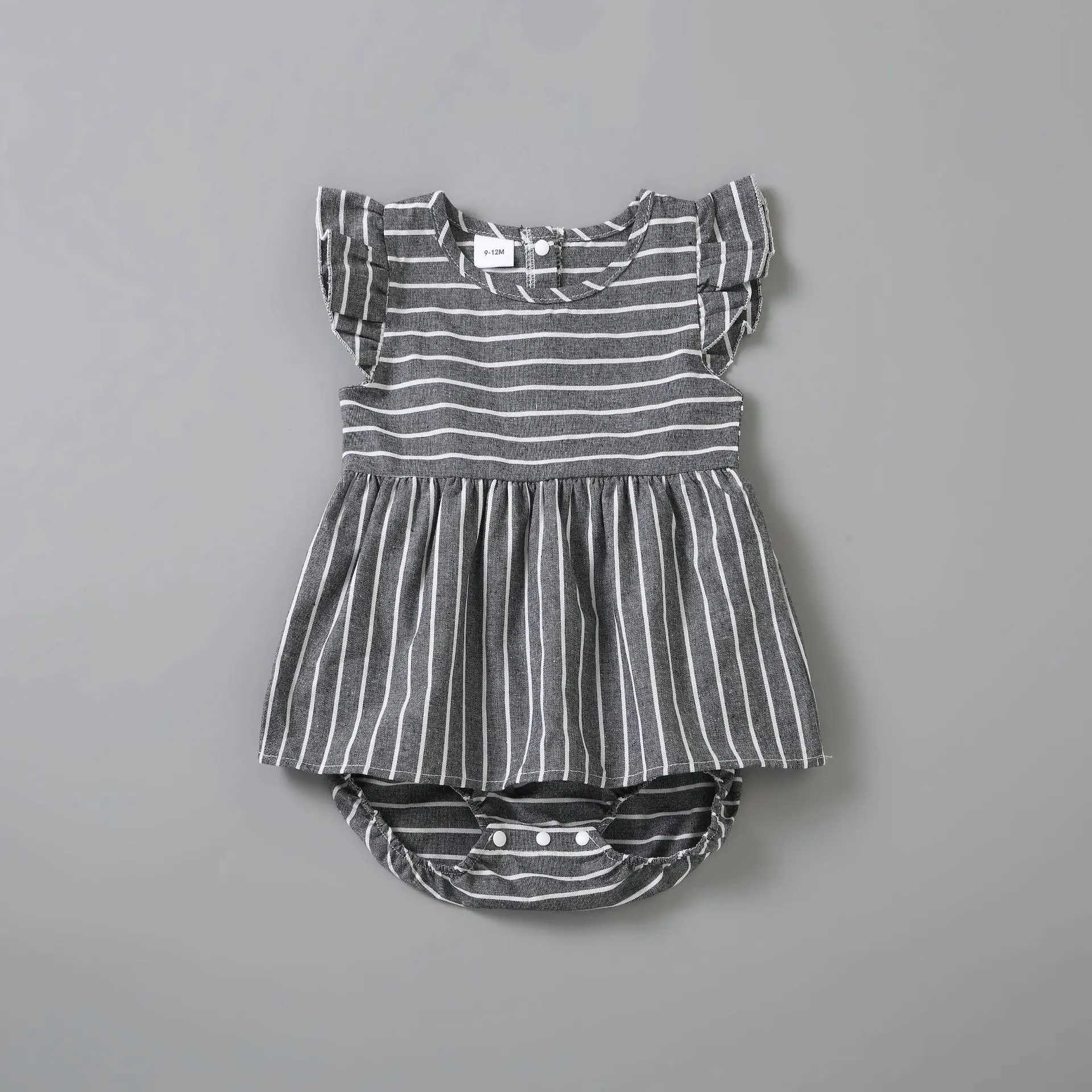 Mommy and Me Summer Clothes Polyester Striped Suspender Jumpsuits for Mother and Daughter Family Outfit Matching Family Look W250207