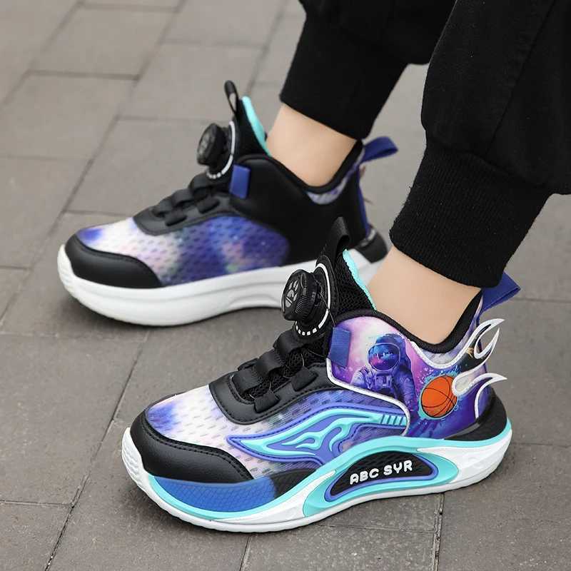 High-qu Childrens Casual Shoes Spring New Rotating Buckle Sneakers Outdoor Wear-resistant Anti Slip Running Shoes for Kids W250207