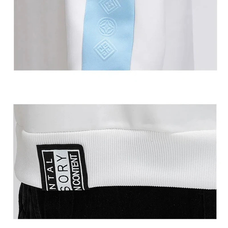 Mens Clothing Pullover Lantern Long Sleeve Crew Neck Geometric Letter Printing Contrast Color Casual Hoodies Classic Tops 250207