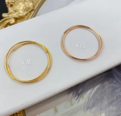 100% real 18k gold hoop earrings for women party gift au750 jewelry round circle big hoop earrings 1cm-5cm 250207