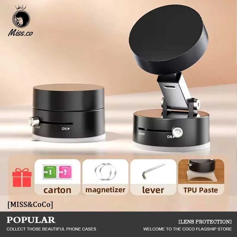 Cell Phone Mounts Holders Vacuum Magnetic Suction Cup Folding Swivel Stand 360 Rotation Universal Vacuum Swivel Stand Multi functional Car Phone Holde