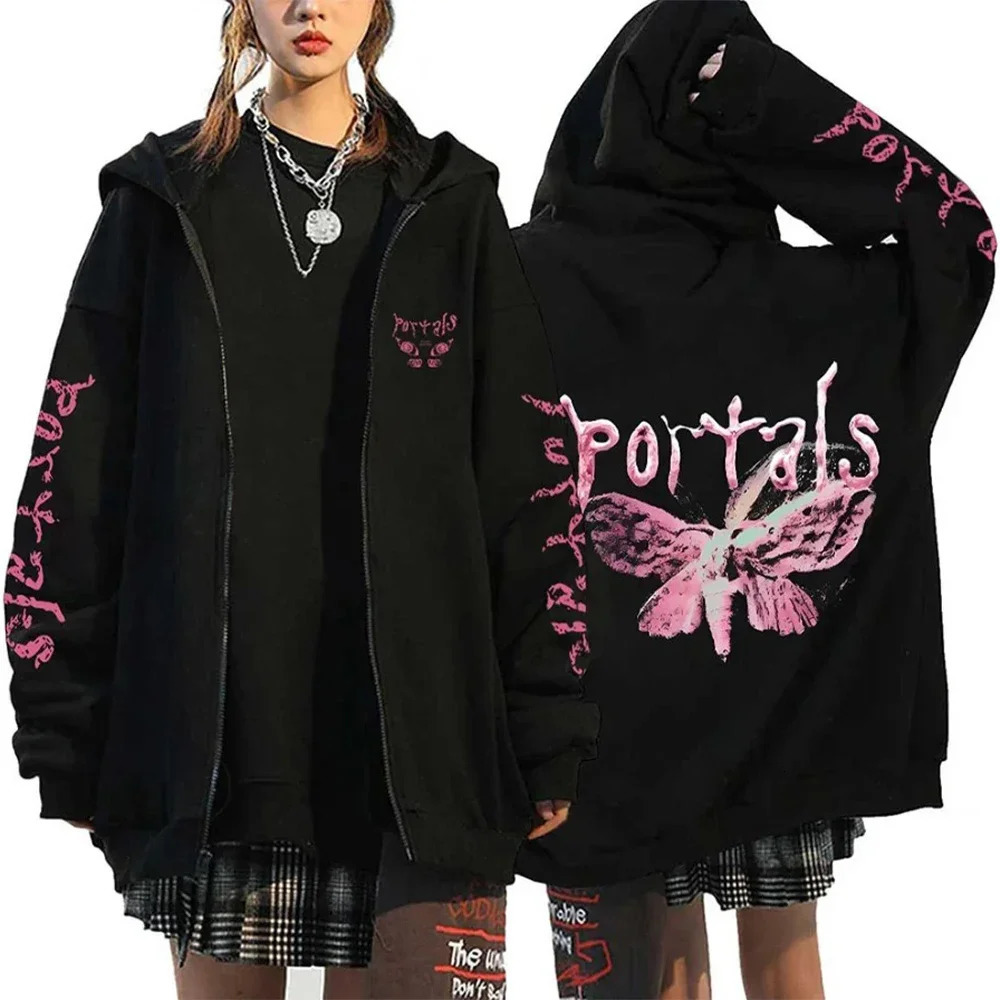 Melanie Martinez Portals Tour Zipper Hoodie Casual Mens Hip Hop Street Clothing Jacket Y2K Coats 250207