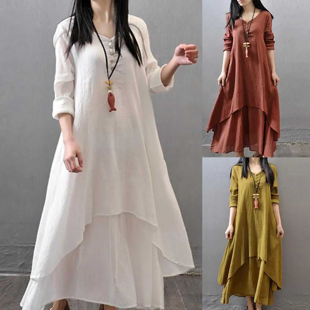 2024 New Spring Summer Bohemia Irregular Button Women Ele Pocket Dress Korean V-Neck Short Sve Loose Solid Midi DressesXJ2500207