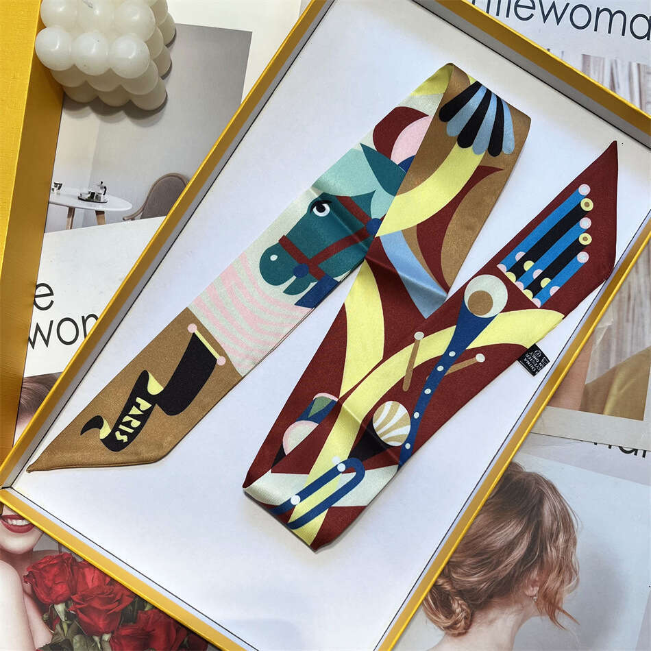 2024 live streaming new high-end women's long and versatile scarves, hairbands, waistbands, tied bags, decorative handles