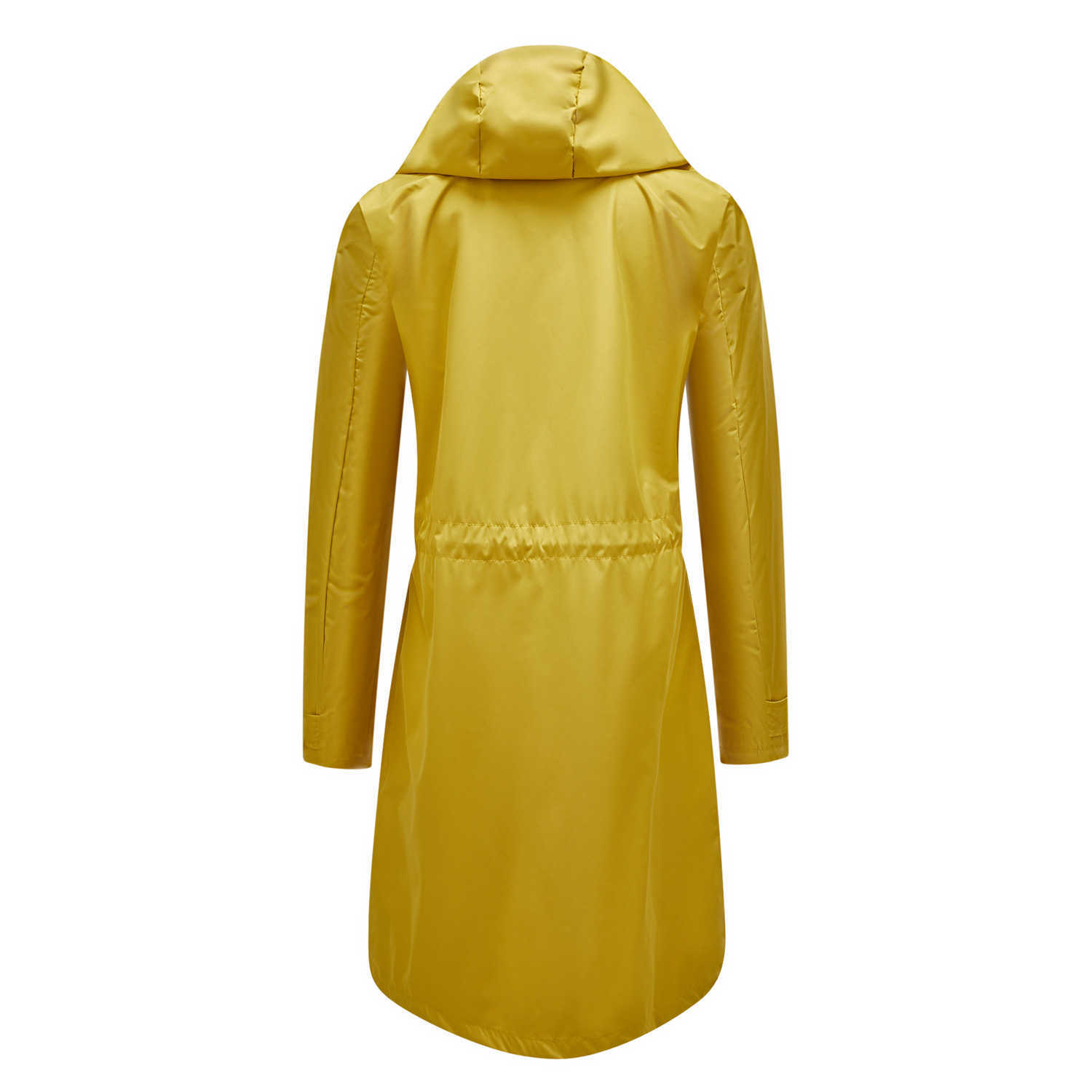 European Spring Autumn Long Casual Windbreaker WoMens Splash-proof Hooded Solid Color Striped Lining Straight Jacket Womens Long Trench Coat Womens Ja