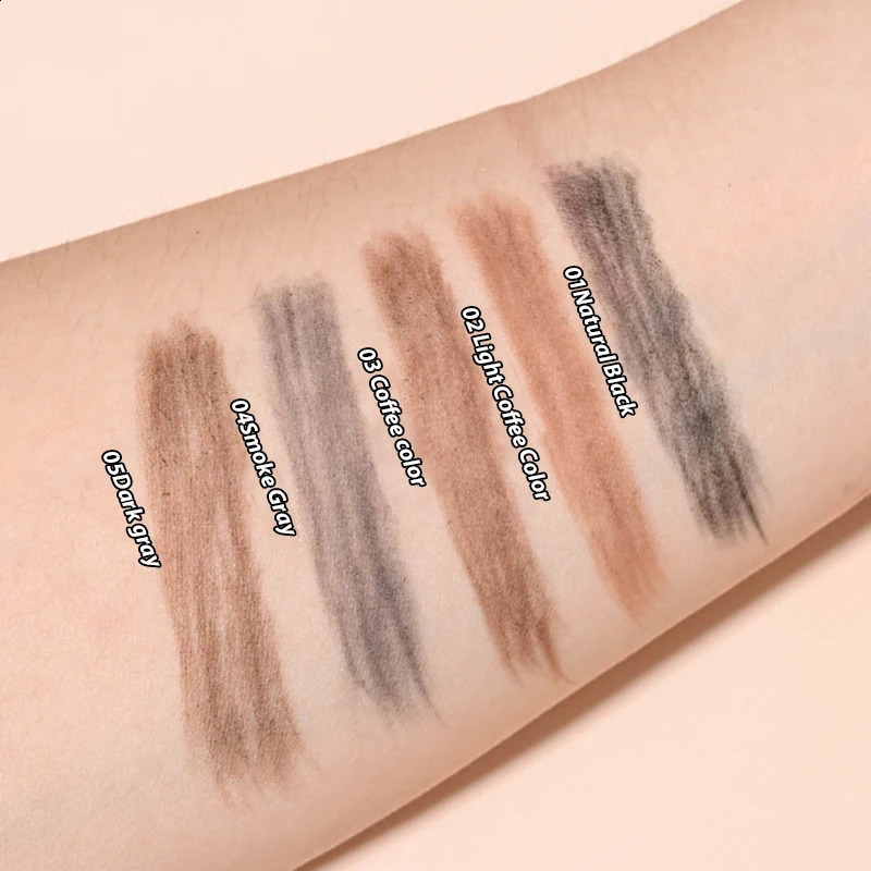 Double Head Eyebrow Natural Smooth Triangular Automatic Brow Pen Waterproof LongLasting Black Brown Eyes Pencil with Brush 250108