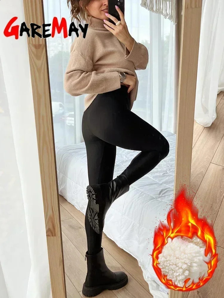 Womens Winter Leggings Thermal Velvet Cotton Slimming Tights with Fleece Pant Black Stretch Gray Thick Warm Leggings for Women 250206