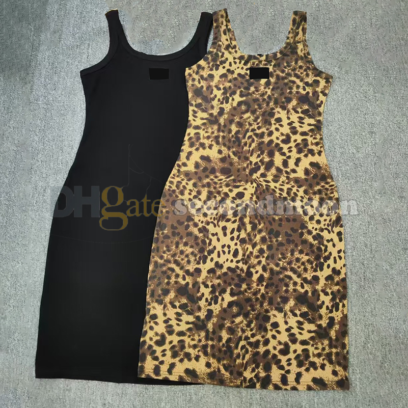 Women Party Sexy Dress Fashion Sleeveless Dresses Leopard Print Dress Tight Fitted Bodycon Dress