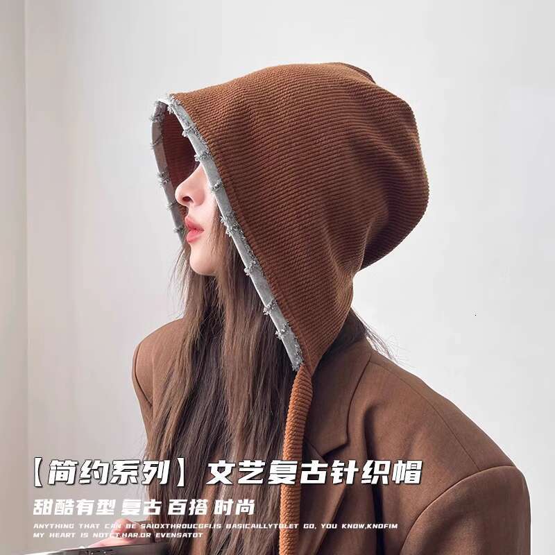 Loose big head circumference pile cap for children to look small lazy, with a cool lazy pullover confinement hat, autumn and winter Western style baot