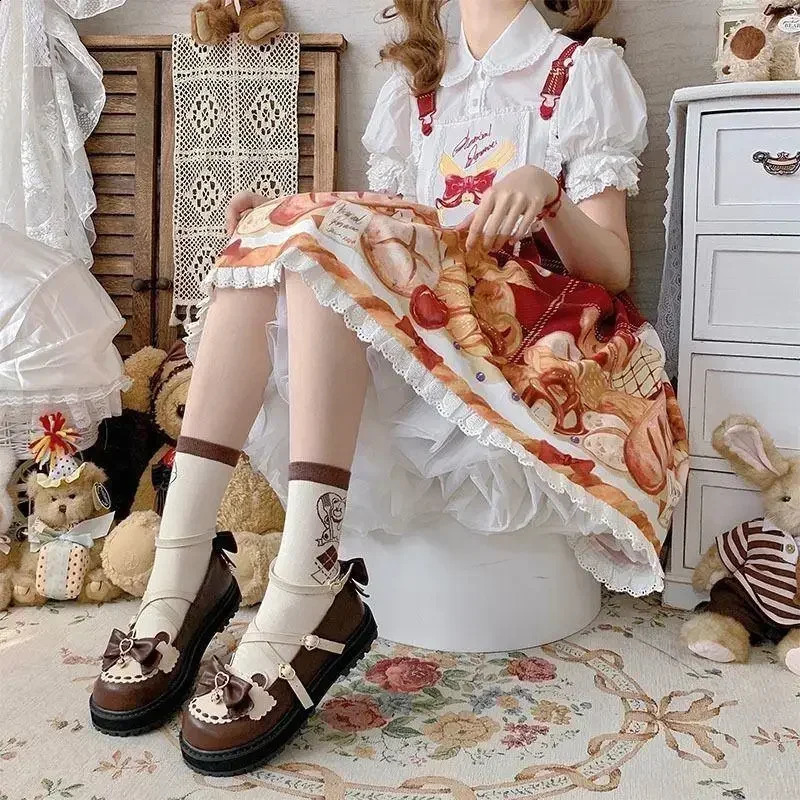 Ankle Buckle Strap Sweet Sandal Japanese Style Bow Kawaii Chic Round Toe Shoes Summer College Cute 250118