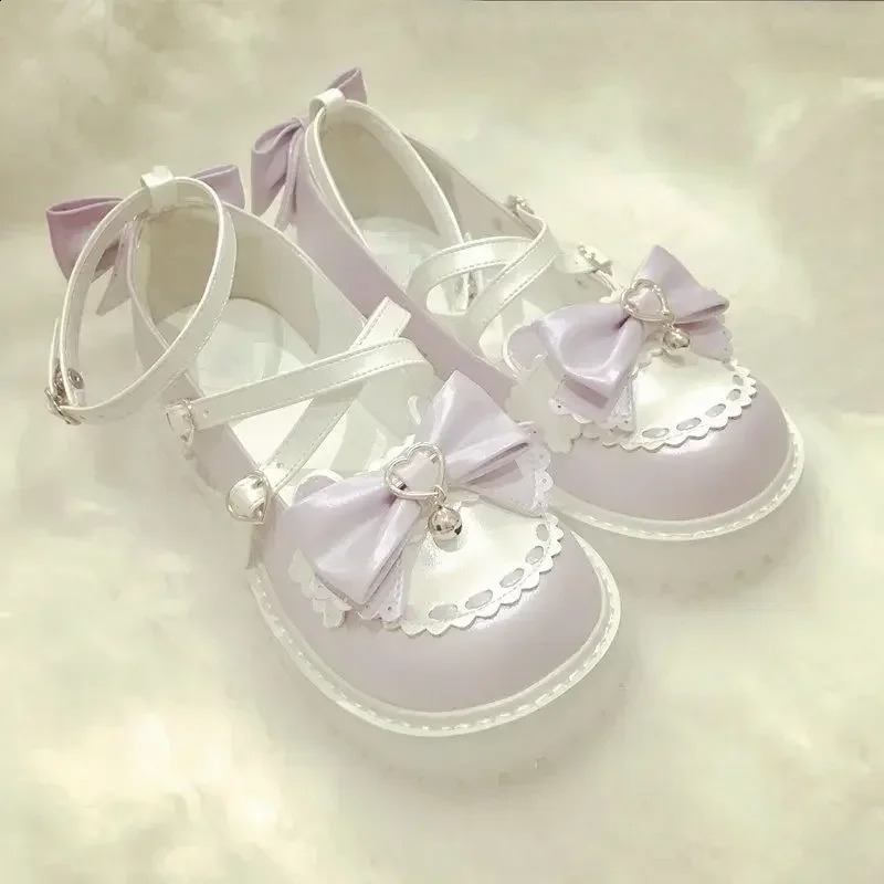 Ankle Buckle Strap Sweet Sandal Japanese Style Bow Kawaii Chic Round Toe Shoes Summer College Cute 250118