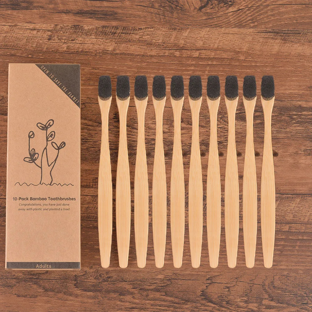 10 Pcs Ultra Fine Soft Hair Eco Friendly Travel Toothbrush Soft Fiber Nano Manual Toothbrush Vegan Teeth Oral Hygiene Care Tools 250206
