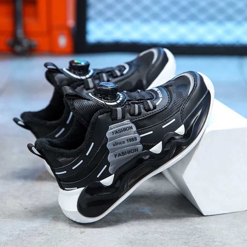 Luxury Children Trainers Boy Shoes Fashion Autumn Winter Warm Fur Kids Casual Sneaker Sports Tennis Boy Sneaker PlushXJ250207