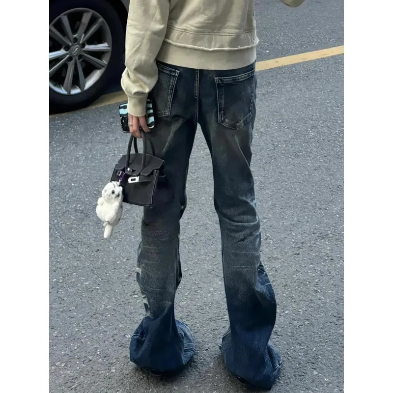 Gothic punk trend irregular n straight highquality jeans for women American style 2025 Spring Festival versatile pants 250121