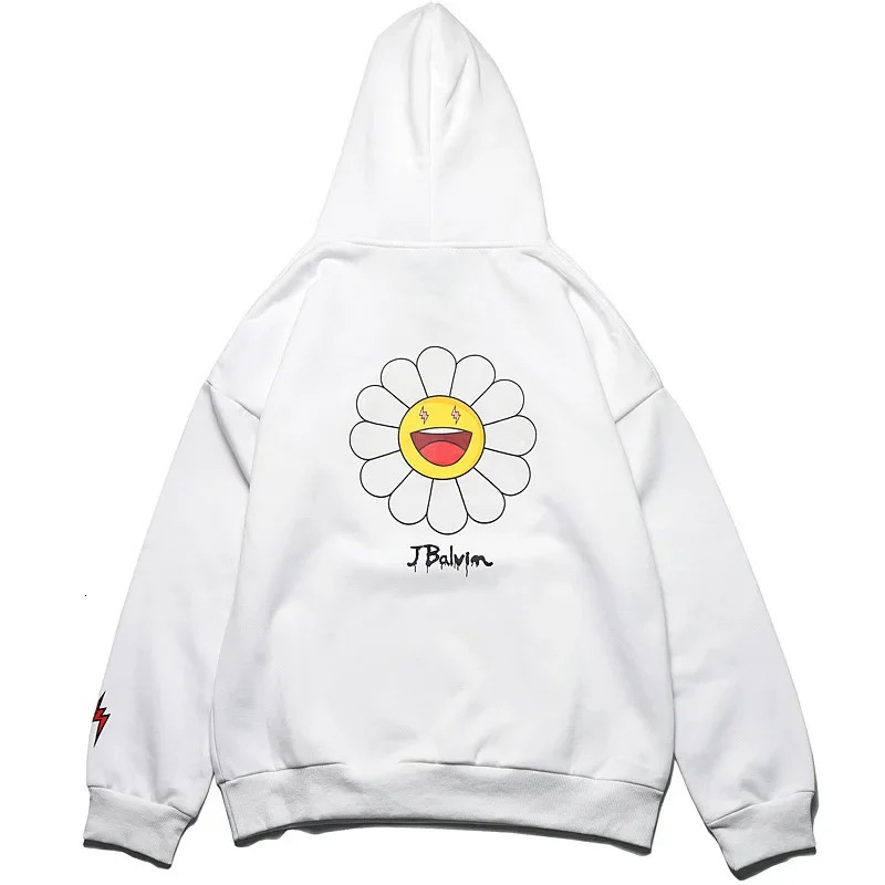 Mens fashion Europe and the United States ins casual Murakami Long sunflower hooded high quality hoodie 250207