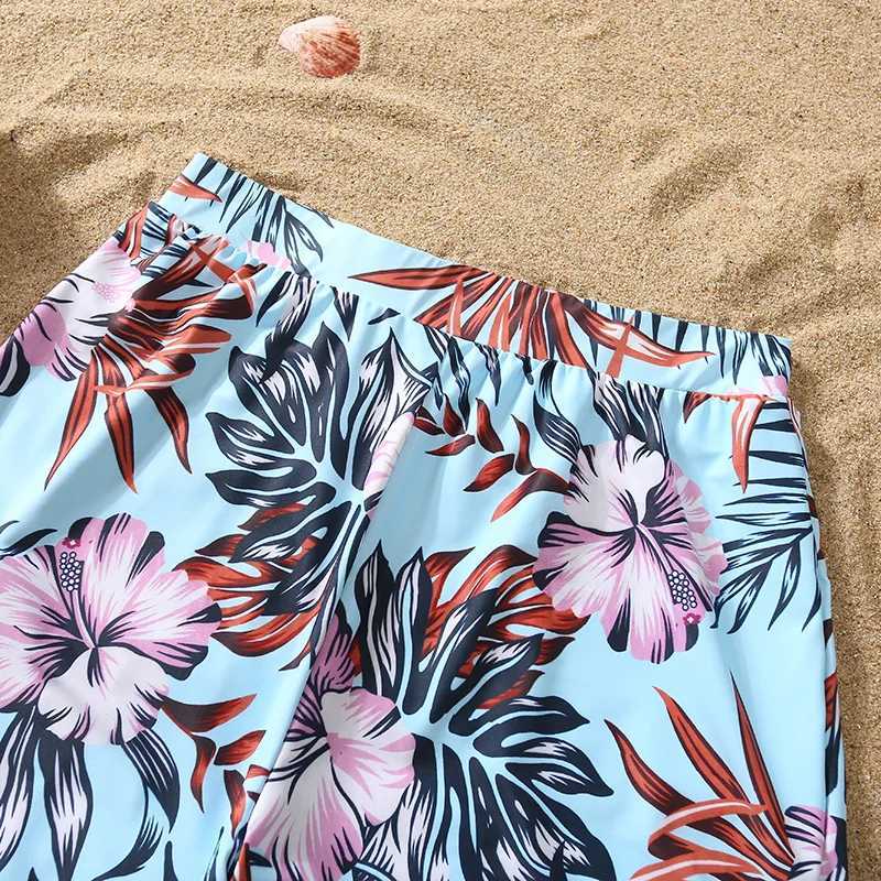 Family Baby Mom and Dad Son Daughter Clothing Printing Bikini Beach Swimsuit Family Matching Swimsuit W250207