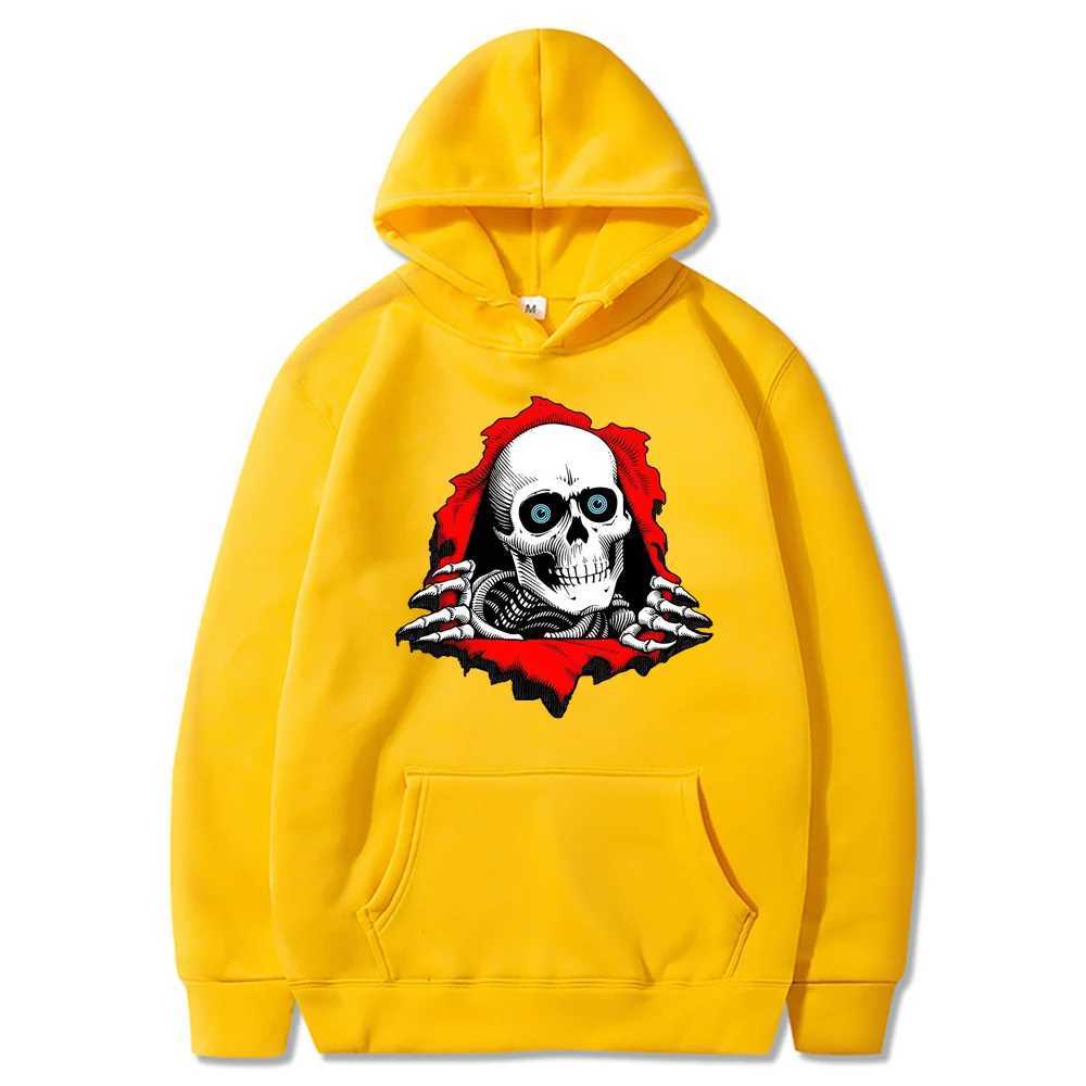 2024 Autumn and Winter Fashion Skull Print Couple Men is Hoodie Pullover Casual Sports Shirt Hip Hop Street Wear Sweater W250207