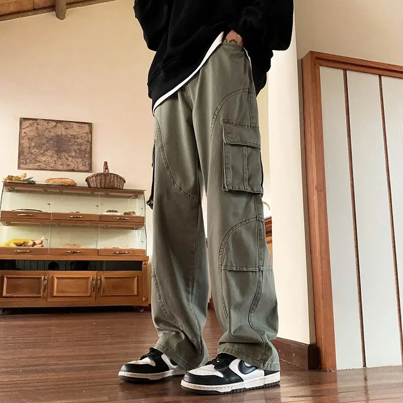 High Street Chaopai Casual Multiple Pockets Hip-hop Cargo Pants Man Fashion Autumn Youth Trend All-match Male Trousers 250206