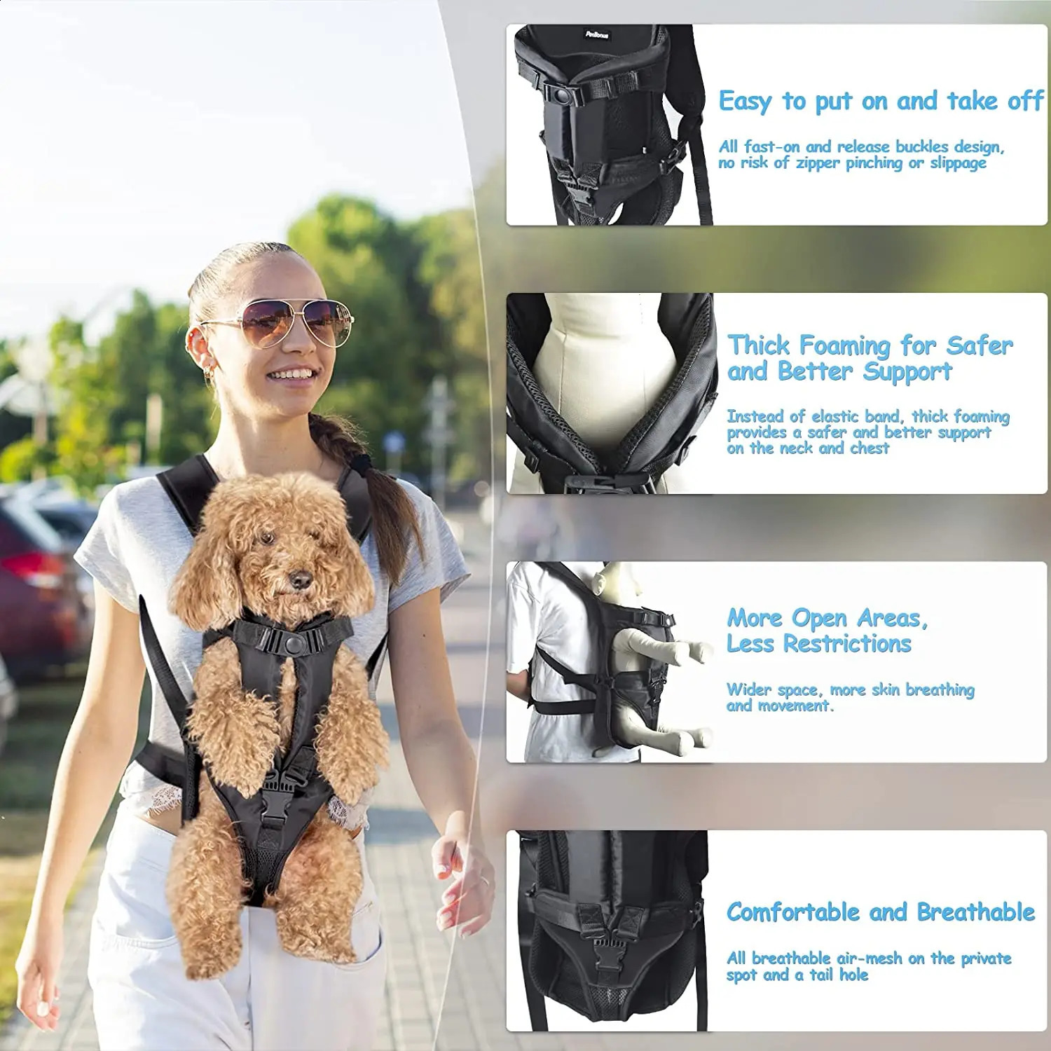 Pet Dog Bag Breathable Backpack For Dogs Cats Out Double Shoulder Portable Travel Backpack Outdoor Dog Cat Bag 250206