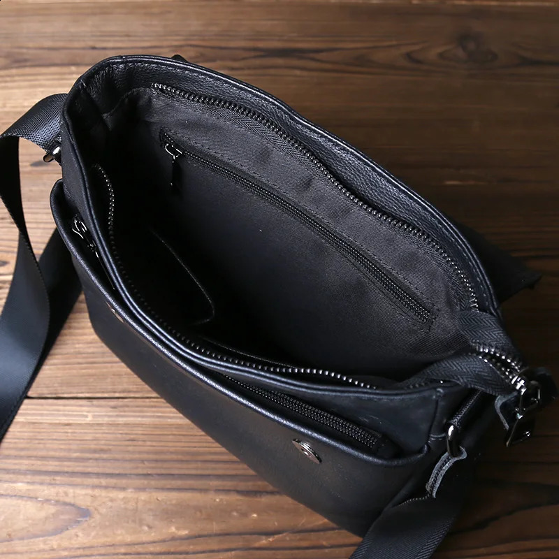 Mens Genuine Leather Shoulder Bag Simple Vertical n Top Layer Cowhide Crossbody Fashionable Mailman 250206