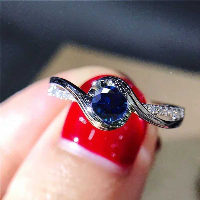 Elegant Promise Ring 925 Silver Plated Solitaire Zircon Surrounded By Silk-like Alloy Engagement Wedding Jewelry For Bride W250207