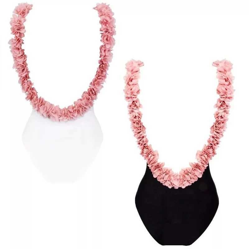 Sexy 3D Flower Strap Backless Mother Daughter Family Matching Swimwear Women Girl Floral One Piece Swimsuit High Quality Bikini W250207