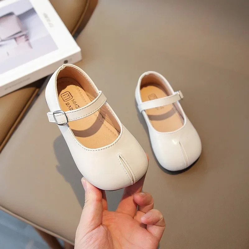 Childrens Leather Shoes Sewing Shoes for Girls Mary Jane Square Toe Princess Shoes Spring Autumn Kids Flats Baby 400R 250206