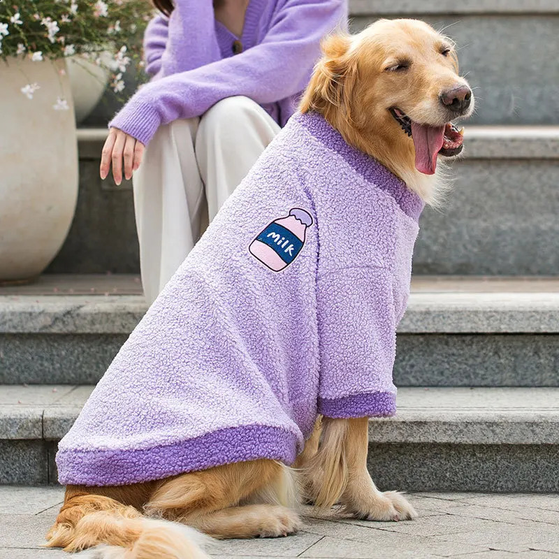 Dog Hoodies for Large Dogs Winter Warm Dog Clothes Fleece Dog Coat Labrador Golden Retriever Alaskan Malamute Clothing Dog Vest 250206