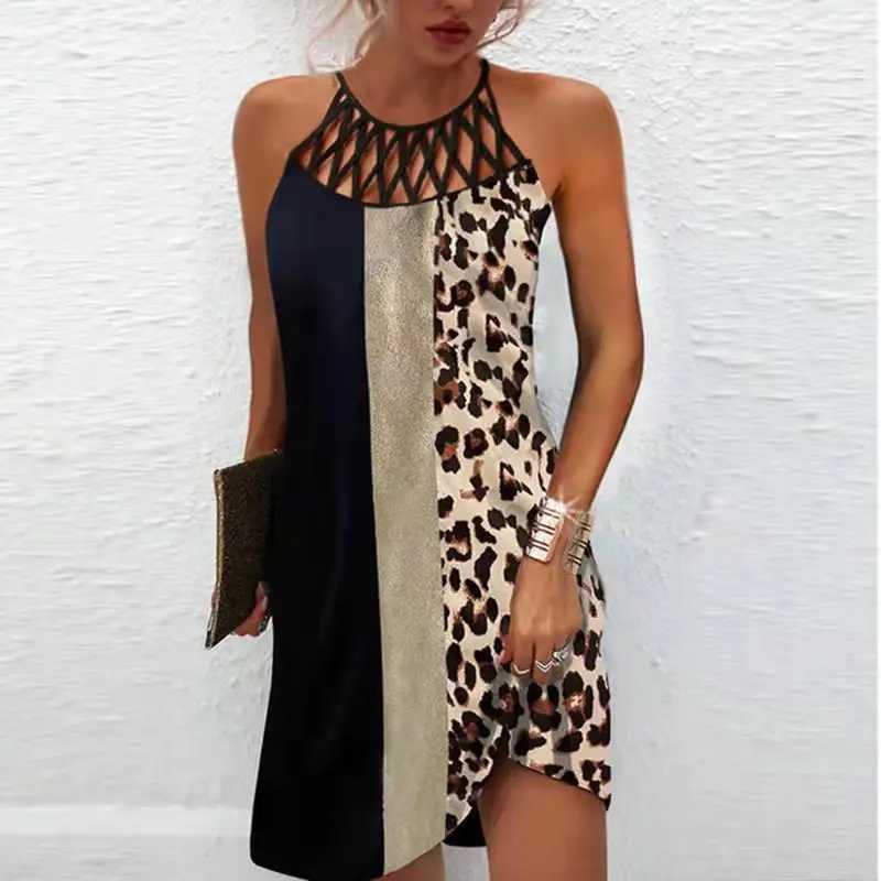 2024 Summer Wind Positioning Printing Mesh Belt Sveless Casual DressXJ2500207