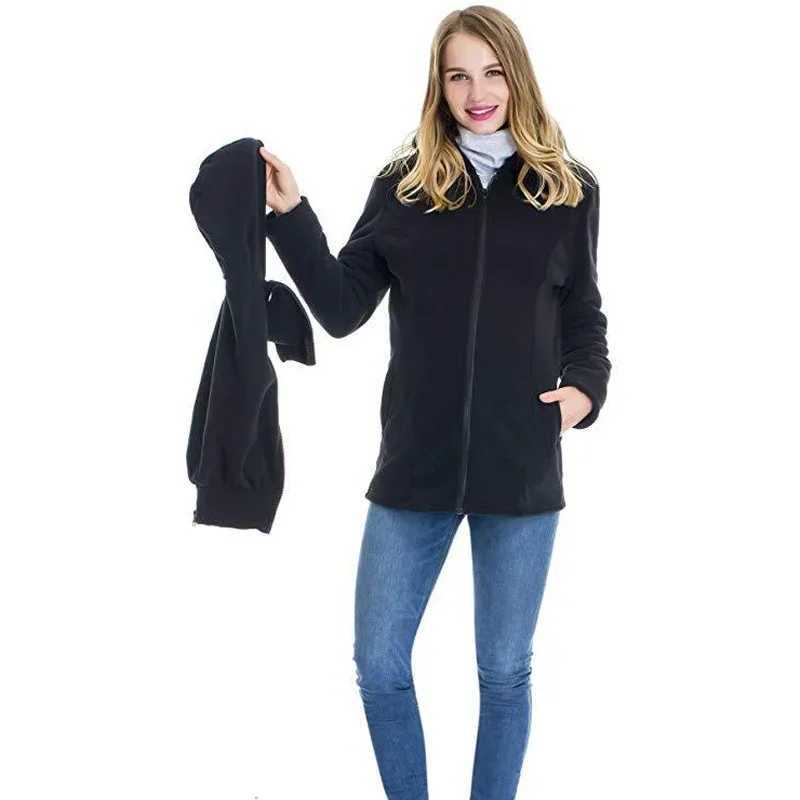 Pregnant Kangaroo Mom Hooded Jacket Baby Sweater Detachable Multi functional Postpartum Mom Outdoor Breastfeeding Coat W250207