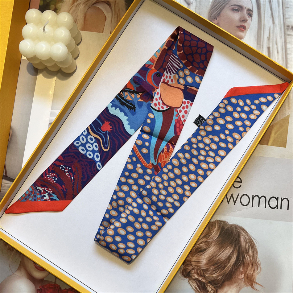Fashionable Long Summer New Style Pink Girls Silk Scarf Tie Bag Ribbon Headband Womens Hair Tie Short Hair Decoration 888888