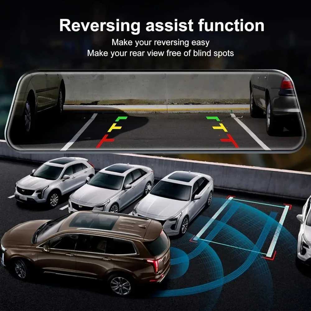 Car dvr 4K10 Touch Screen Rearview Dash Cam 4K Mirror Car Recorder Stream Media Car dvr Front Rear Dual Camera 24H Parking Monitor R250529