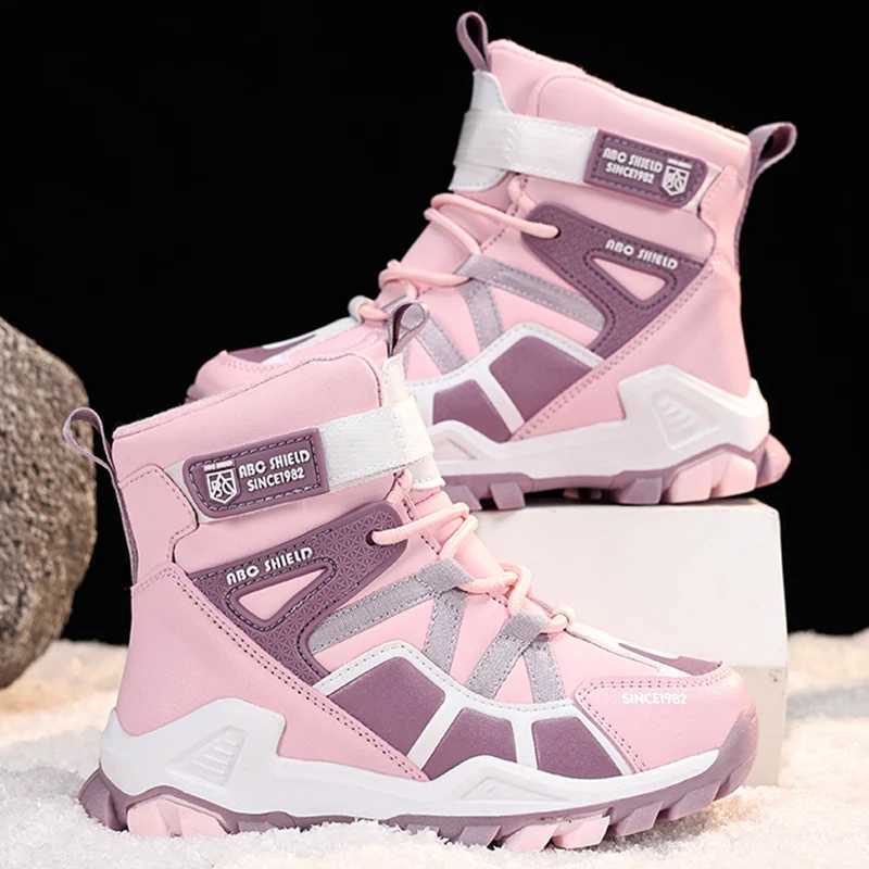 Hot Selling Childrens Boots Thick Soles 2025 Wear-resistant Waterproof Casual Shoes Winter Warm Comfortable Walking Shoes Kdis W250207