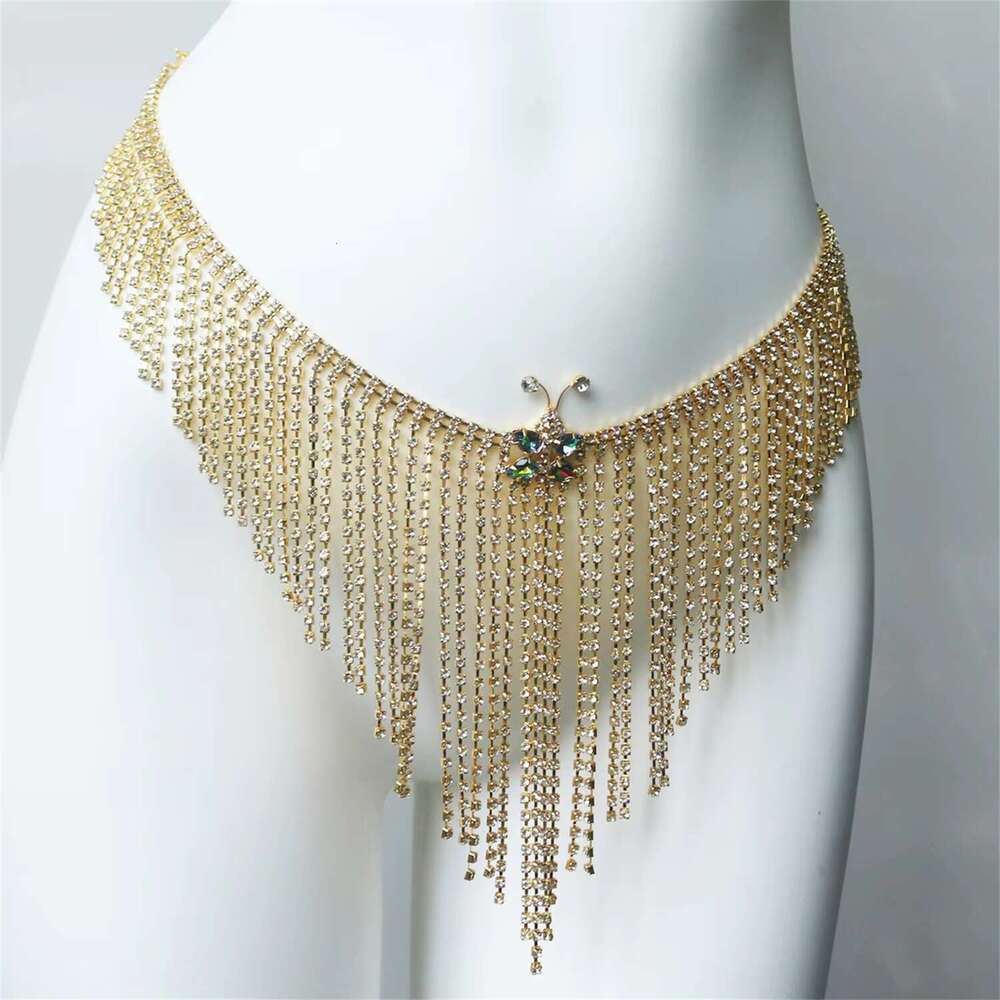 Personality Shiny Tassel Crystal Shorts Jewelry Fashion Nightclub Party Bikini Waist Chain Versatile Accessories
