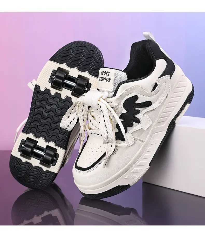 Unisex 4 Wheel Roller Skates Shoes New Sneakers With Wheels For Boy Girls Skating Skates Shoes W250207