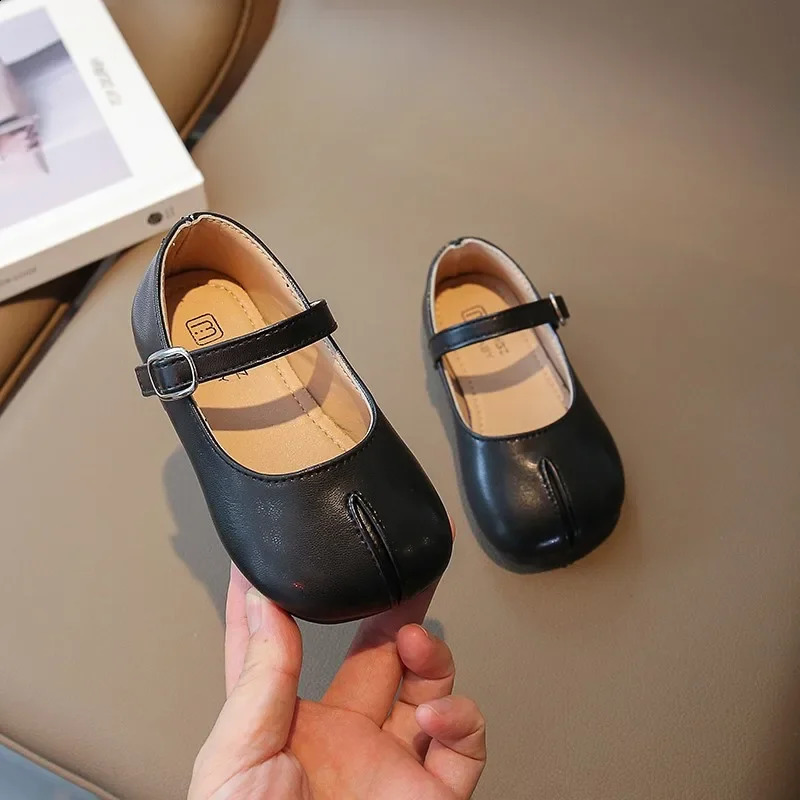 Childrens Leather Shoes Sewing Shoes for Girls Mary Jane Square Toe Princess Shoes Spring Autumn Kids Flats Baby 400R 250206