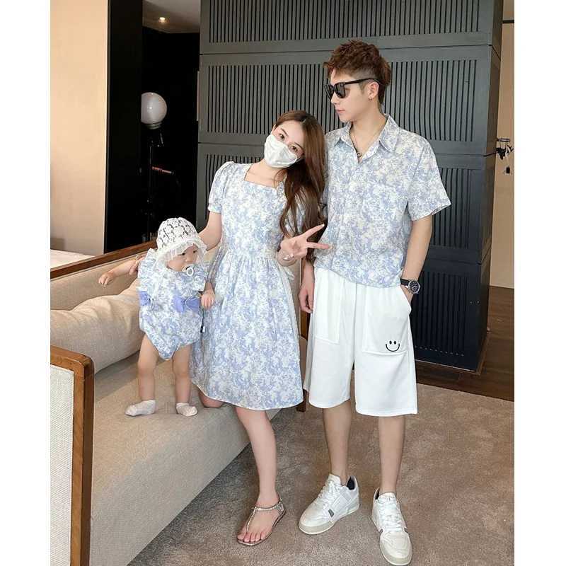 Resort Family Summer Couple Look Beach Clothes Mother and Daughter Dress Vacation Father Son Combinations Shorts W250207