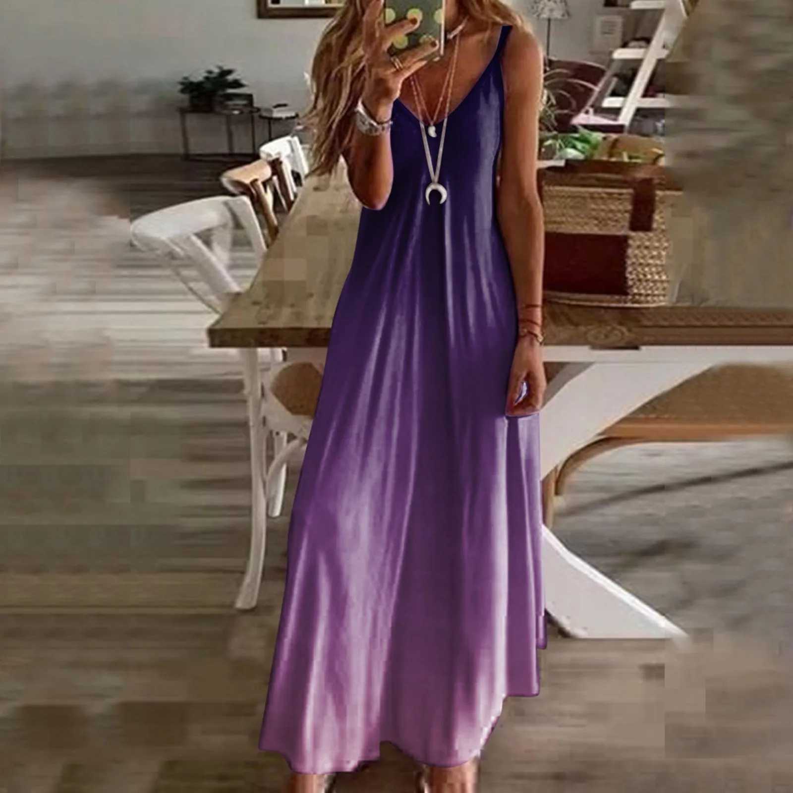 Summer Dresses Sexy Outfits 2023 Plus Size Sveless Boho Sundress V Neck Long Dresses Beach Dress Fe Vintage Beach DressesXJ2500207