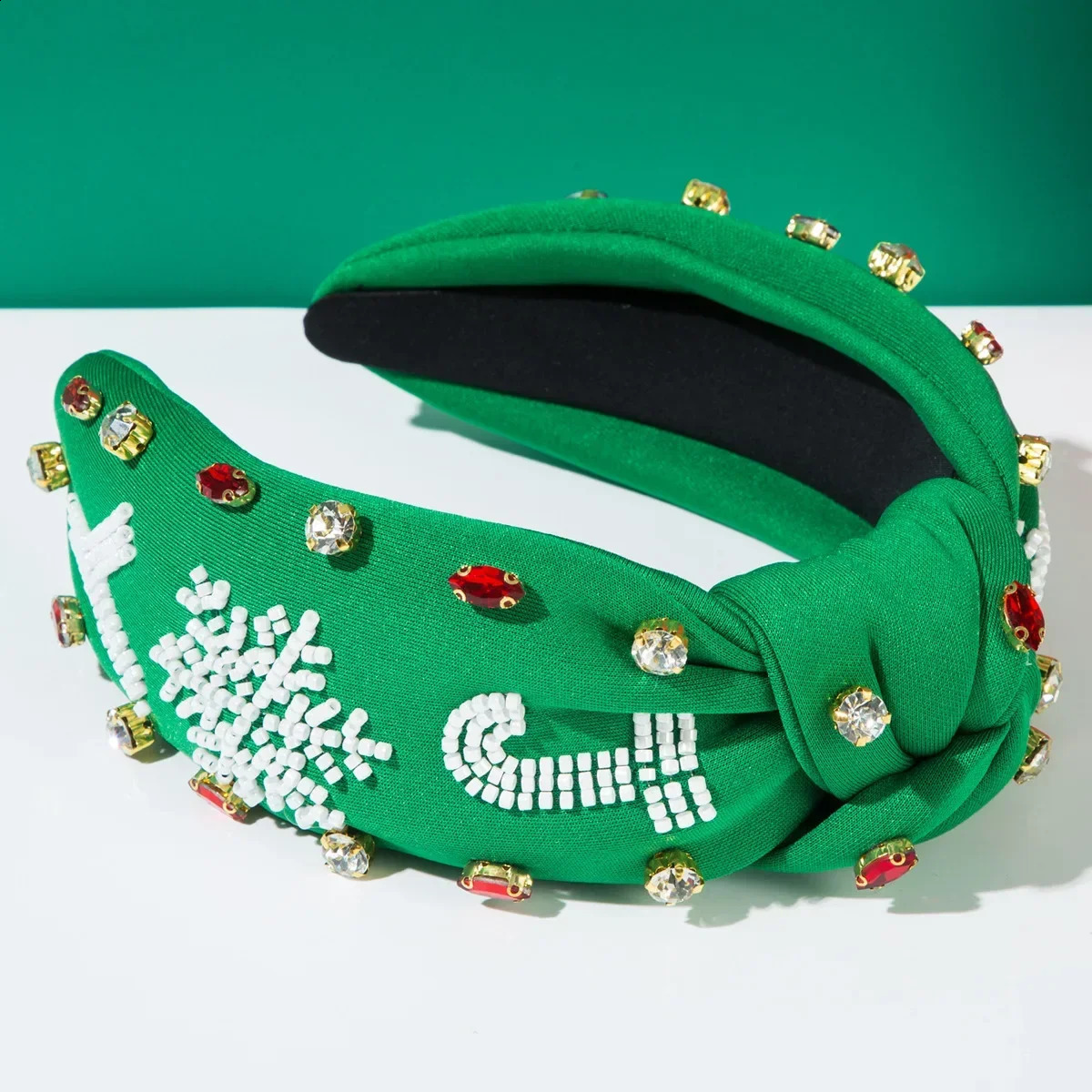 2024 Christmas Headband Bead Snowflake Hand Sewing JY Letters Fashion Knotted Diamond Hair Accessories 250207