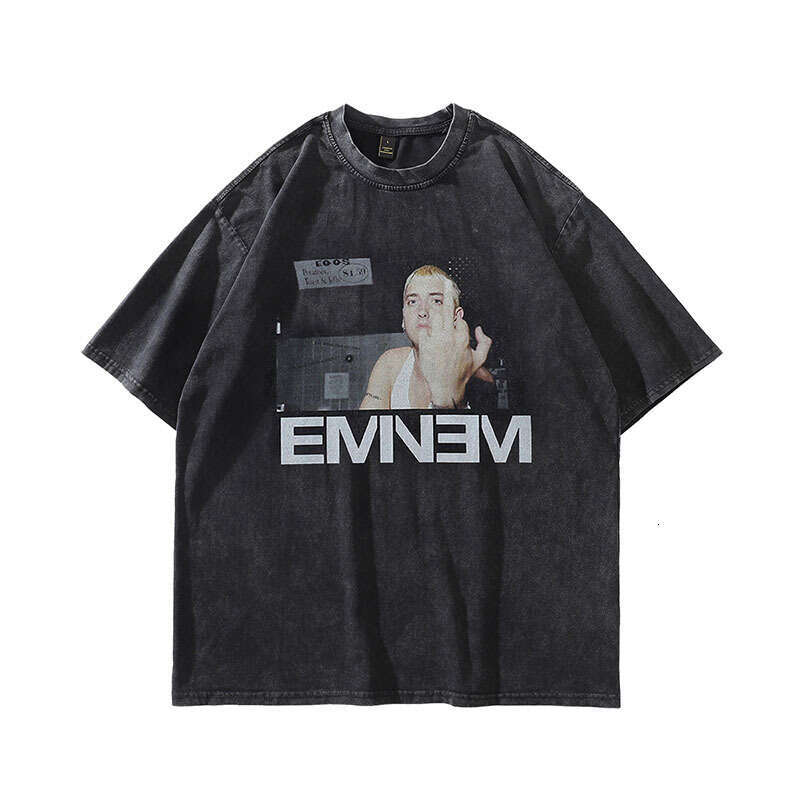TKPA High Street Portrait Printed sleeved T-shirt Men's Fashion Brand Hip Hop Lazy Style Couple Casual Short Tee