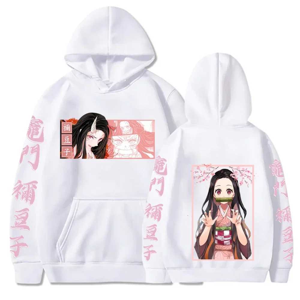 Japanese anime demon killer hoodie womens Kamado Nezuko printed sweatshirt autumn Harajuku warm streetwear plus size hoodie W250207