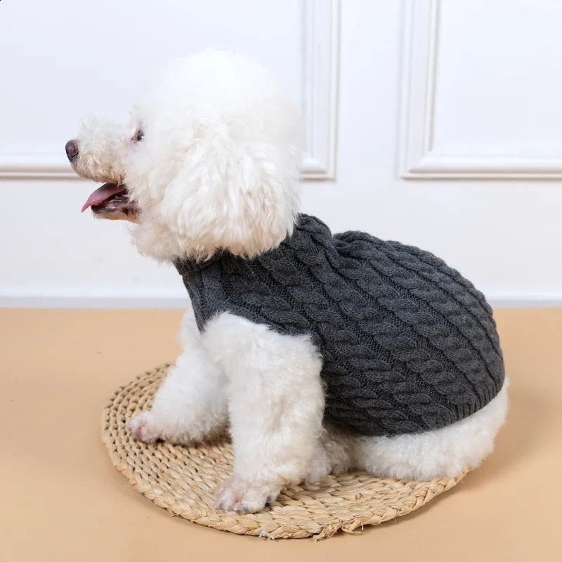 Puppy Dog Sweaters Knitted Pet Clothes for Small Medium Dogs Winter Warm Pet Turtleneck Chihuahua Soft Sweater Yorkshire Coat 250206