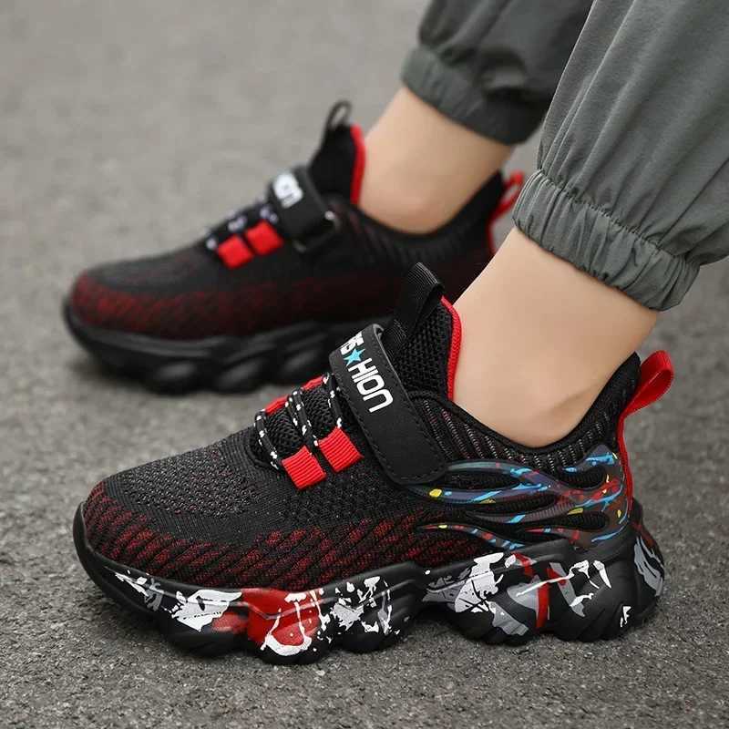 2023 Fashion Kids Shoes Boys Sneakers Knit Comfortable Children Casual Sneakers 6 To 12 Years Sports Tennis Shoes for BoyXJ250207