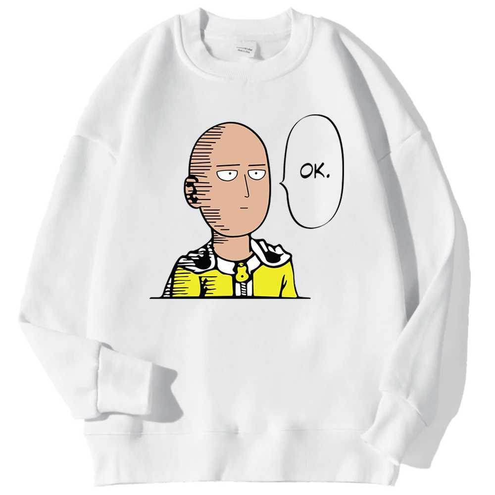 One Punch Mans Ok Printed Men Pullover Casual Comfortable Warm Hooded Street Fashion Sweatshirts Autumn Fleece Streetwear W250207