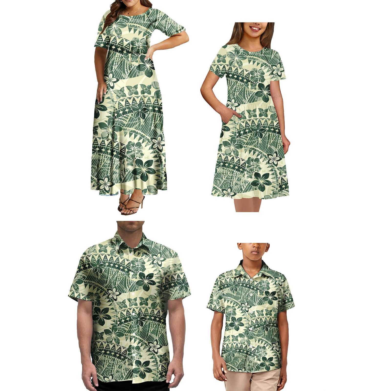 Mother Daughter Matching Clothing Island Dress Family Polynesian Tribal Print CUSTOM Matching Outfits For Family W250207