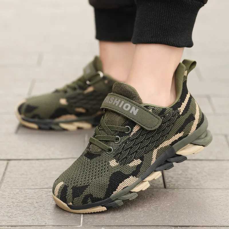 2025 Kids Fashion Sneakers For Boys Girls Tennis Shoes Breathable Sports Running Shoes Children Casual Camouflage Walking ShoesXJ250207