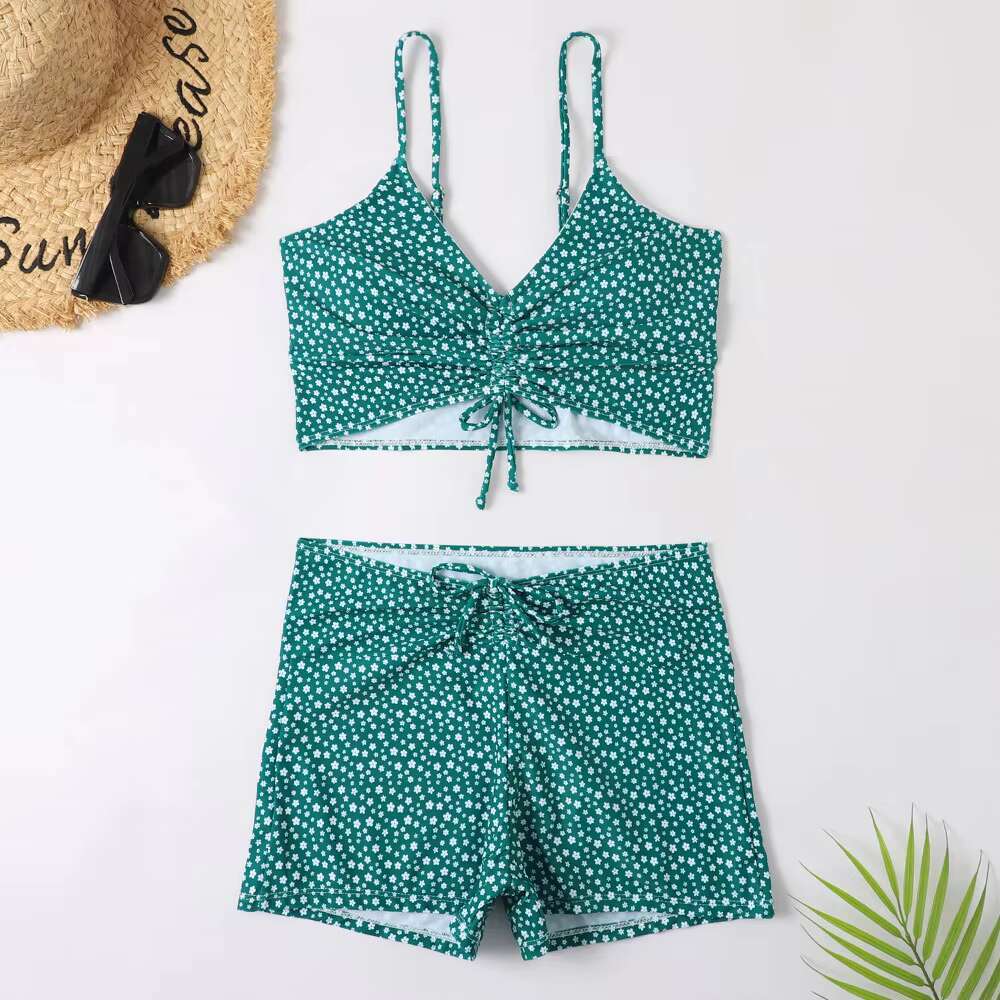 High Waist Women Push Up ral Swimsuit Print Bikini boxers Swimwear Swim Trunks Bathing Suit