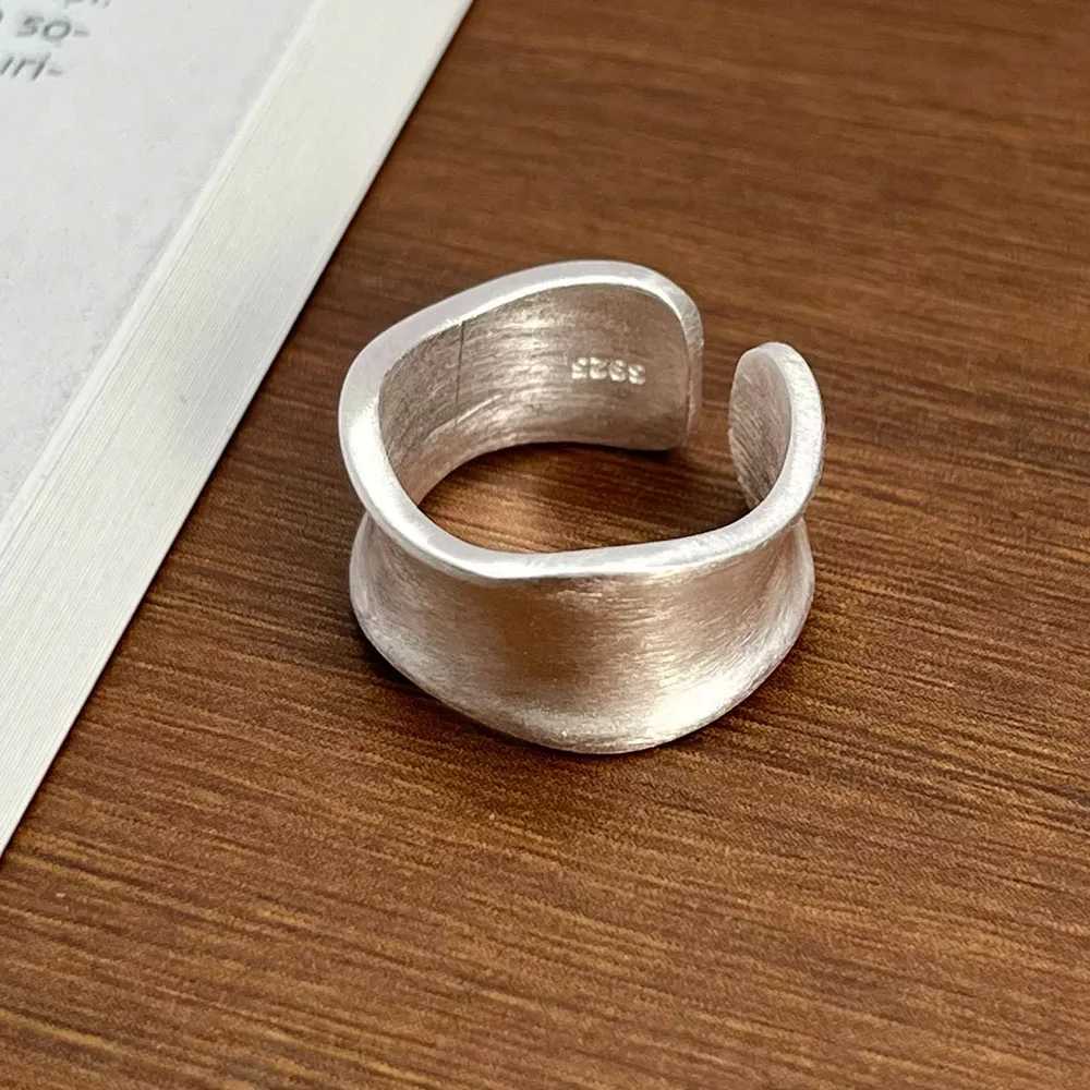 925 Sterling Silver Rings for Women Men Fashion Handmade Wide Ring Couple Minimalist Party Jewelry Gift Prevent Allergy W250207