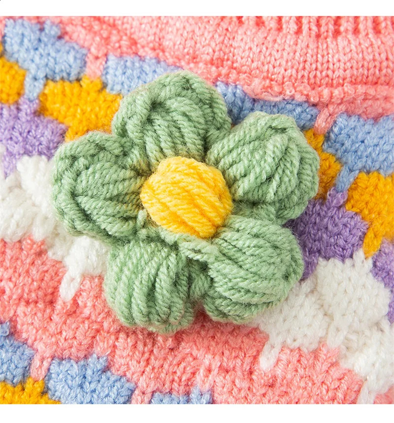 Knitted Flower Pet Dog Sweaters Orange Winter Warm Year Clothing for French Bulldog Outfits Fancy Small Puppy Overalls 250206